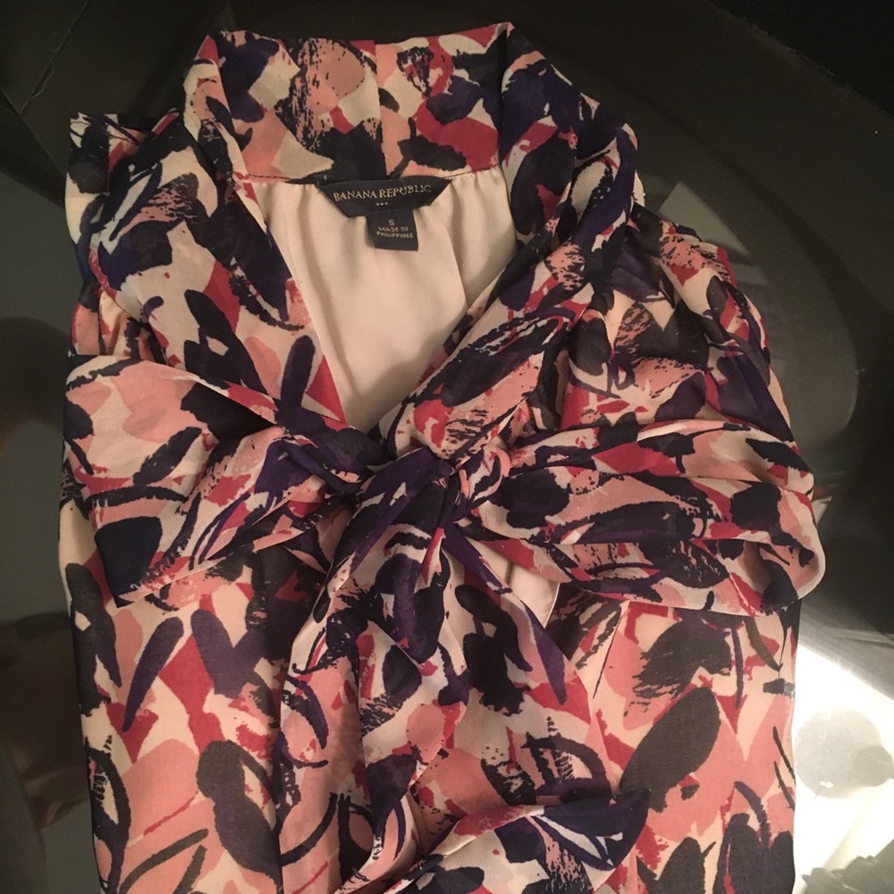 Banana Republic Tie Collar Blouse S